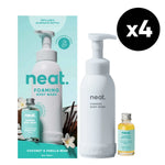 4x Foaming Body Wash Starter Pack - Coconut & Vanilla Bean (1 case)