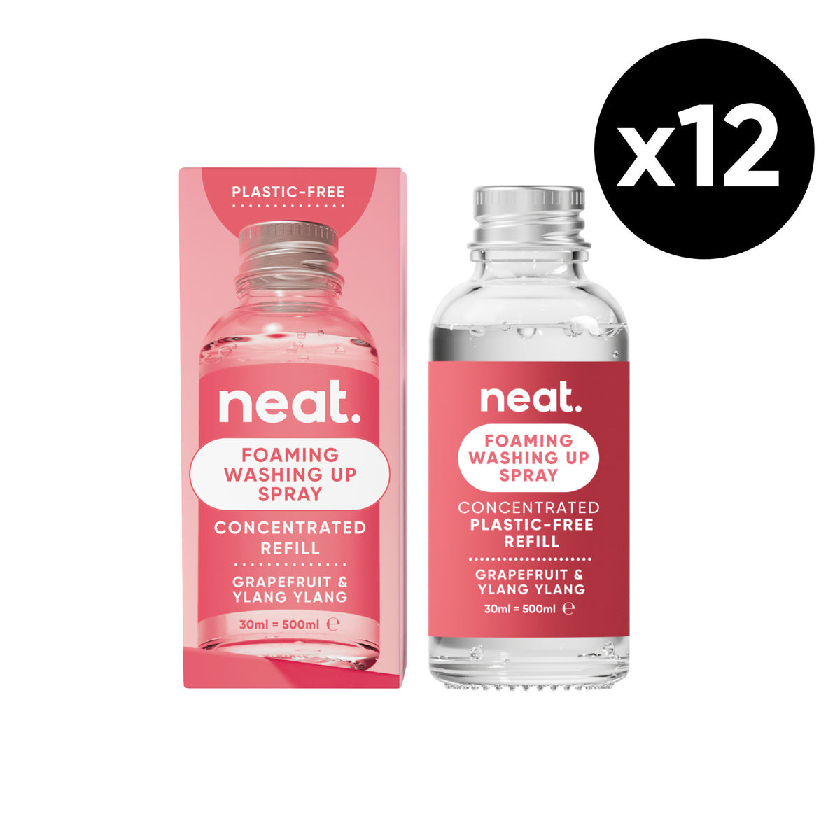 12x Foaming Washing Up Spray Refill - Grapefruit & Ylang Ylang (1 case)