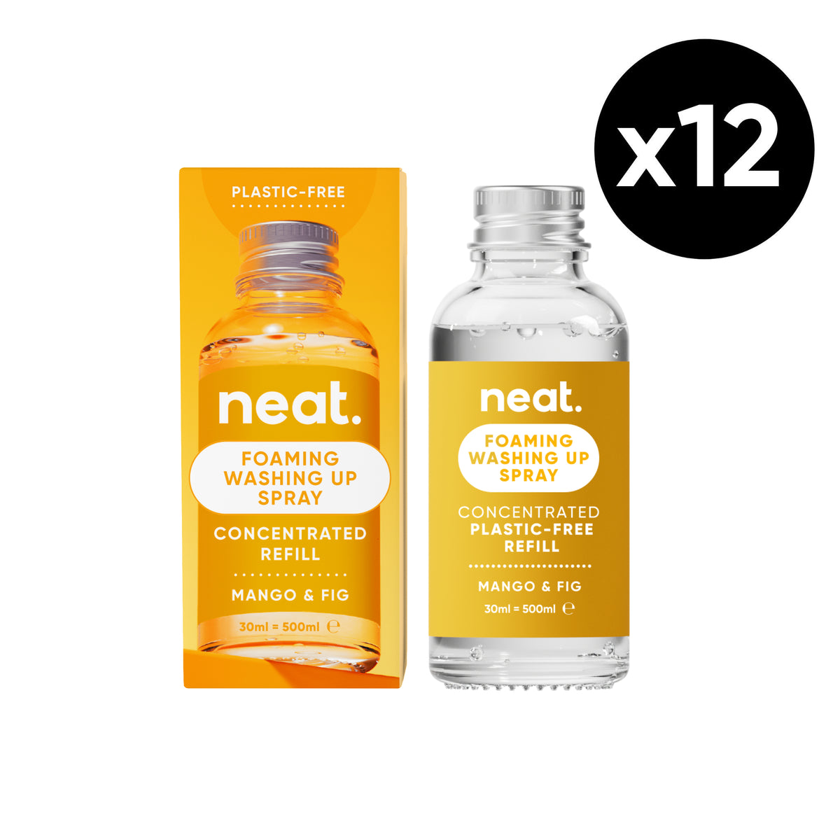 12x Foaming Washing Up Spray Refill - Mango & Fig (1 case)
