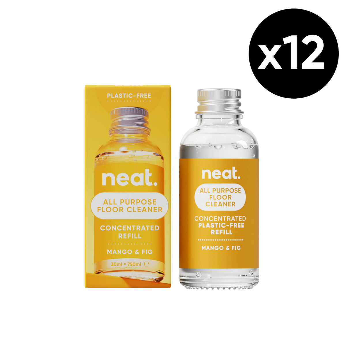 12x neat. All Purpose Floor Cleaner Refill - Mango & Fig (1 case)